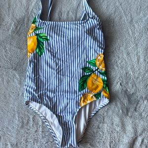 Kona Sol Striped Lemon One piece Swimsuit